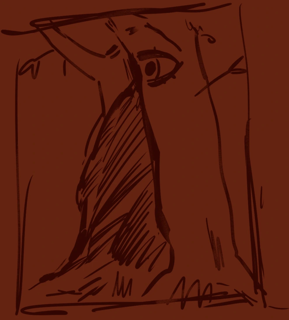 Рисунок дерева с глазом